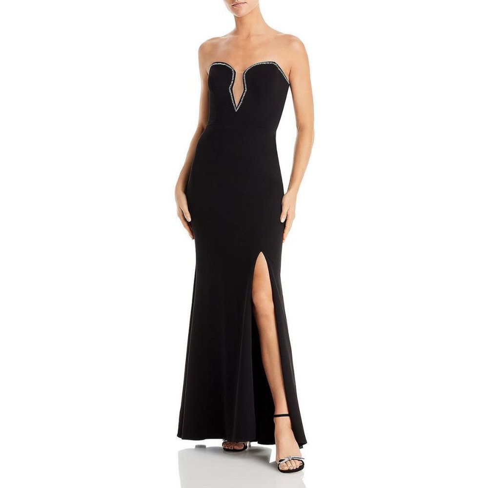 Aqua Women's Strapless Plunging Formal Evening Dress Gown B4HP